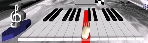 Playing piano keys by hand intersection
