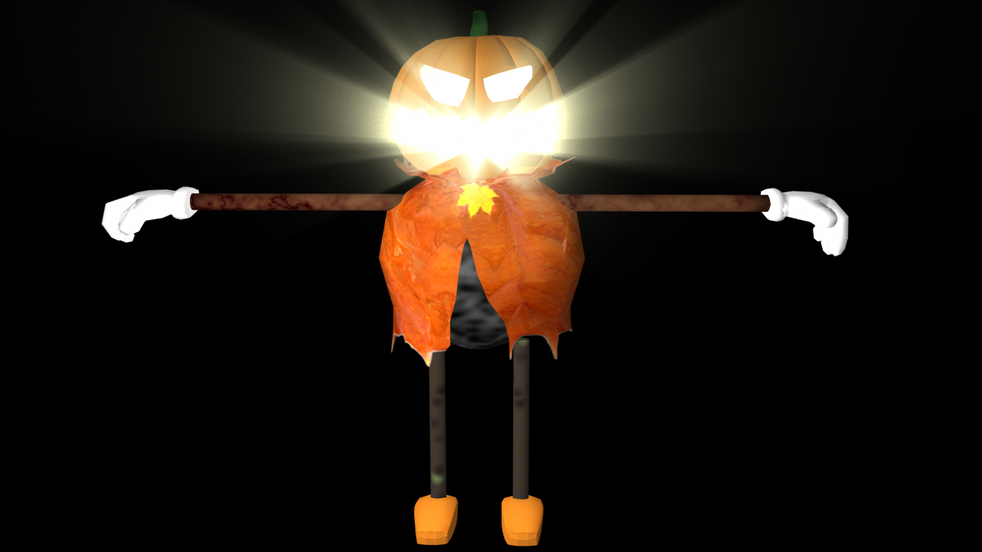 Light fog effect test shot on pumpkin head guitarist