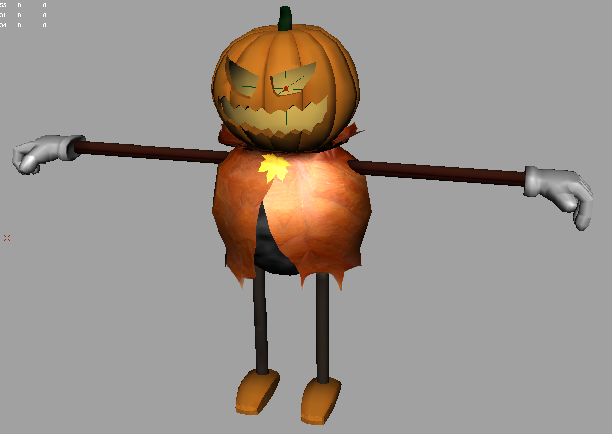Pumpkin head guitarist character model