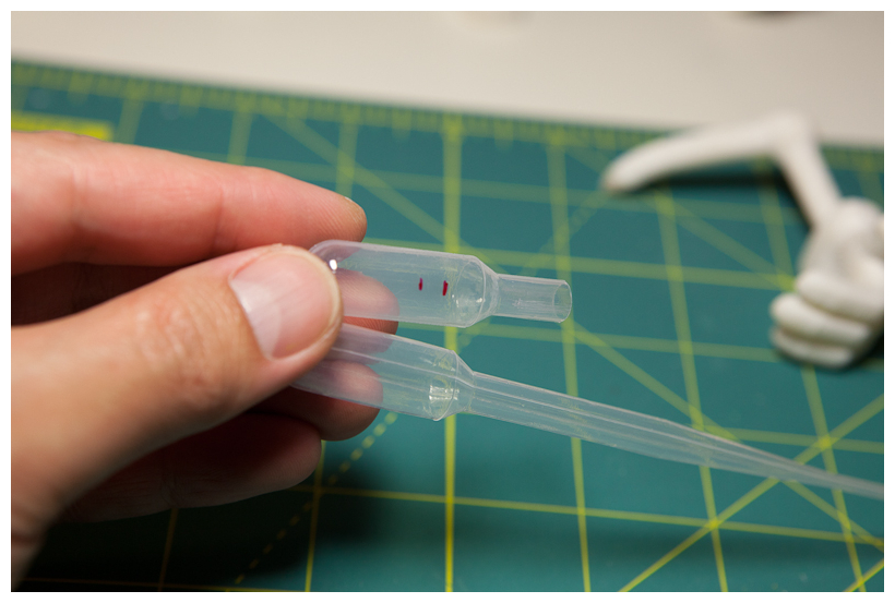 Plastic pipette used as neck connector