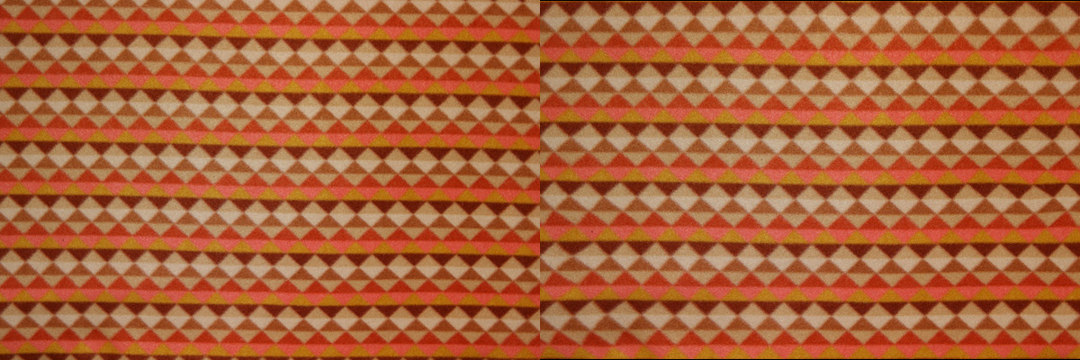 Carpet texture before and after Photoshop Liquify