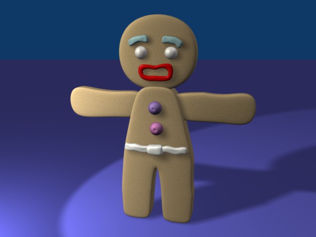 Gingerbread character model in Blender