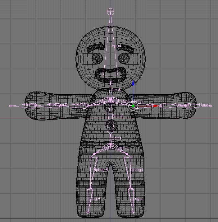 Gingerbread character skeleton armature
